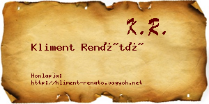 Kliment Renátó névjegykártya