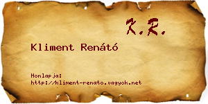 Kliment Renátó névjegykártya